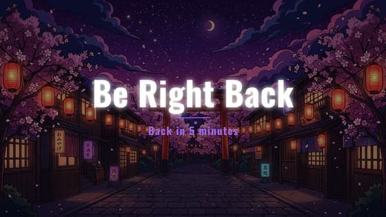 Free Anime Be Right Back screen for Twitch, 1920 x 1080 PNG
