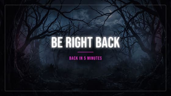 Free Gothic Be Right Back screen for Twitch, 1920 x 1080 PNG