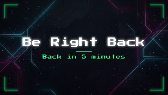 Free Retro Be Right Back screen for Twitch, 1920 x 1080 PNG