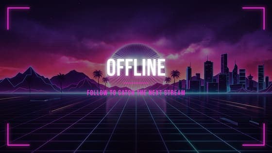 Free Synthwave Offline screen for Twitch, 1920 x 1080 PNG