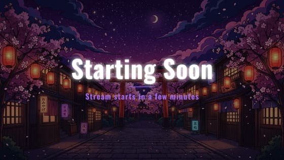 Free Anime Starting Soon screen for Twitch, 1920 x 1080 PNG
