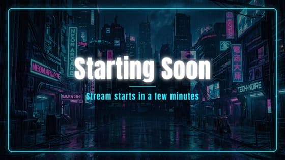 Free Cyberpunk Starting Soon screen for Twitch, 1920 x 1080 PNG