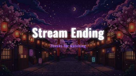 Free Anime Stream Ending screen for Twitch, 1920 x 1080 PNG