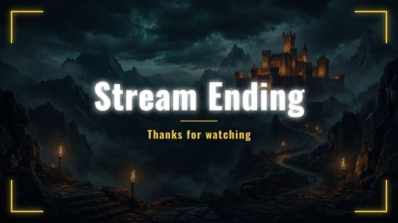 Free Fantasy Stream Ending screen for Twitch, 1920 x 1080 PNG
