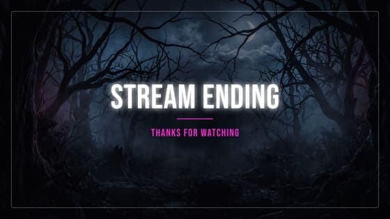 Free Gothic Stream Ending screen for Twitch, 1920 x 1080 PNG