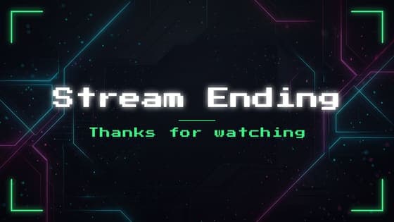 Free Retro Stream Ending screen for Twitch, 1920 x 1080 PNG